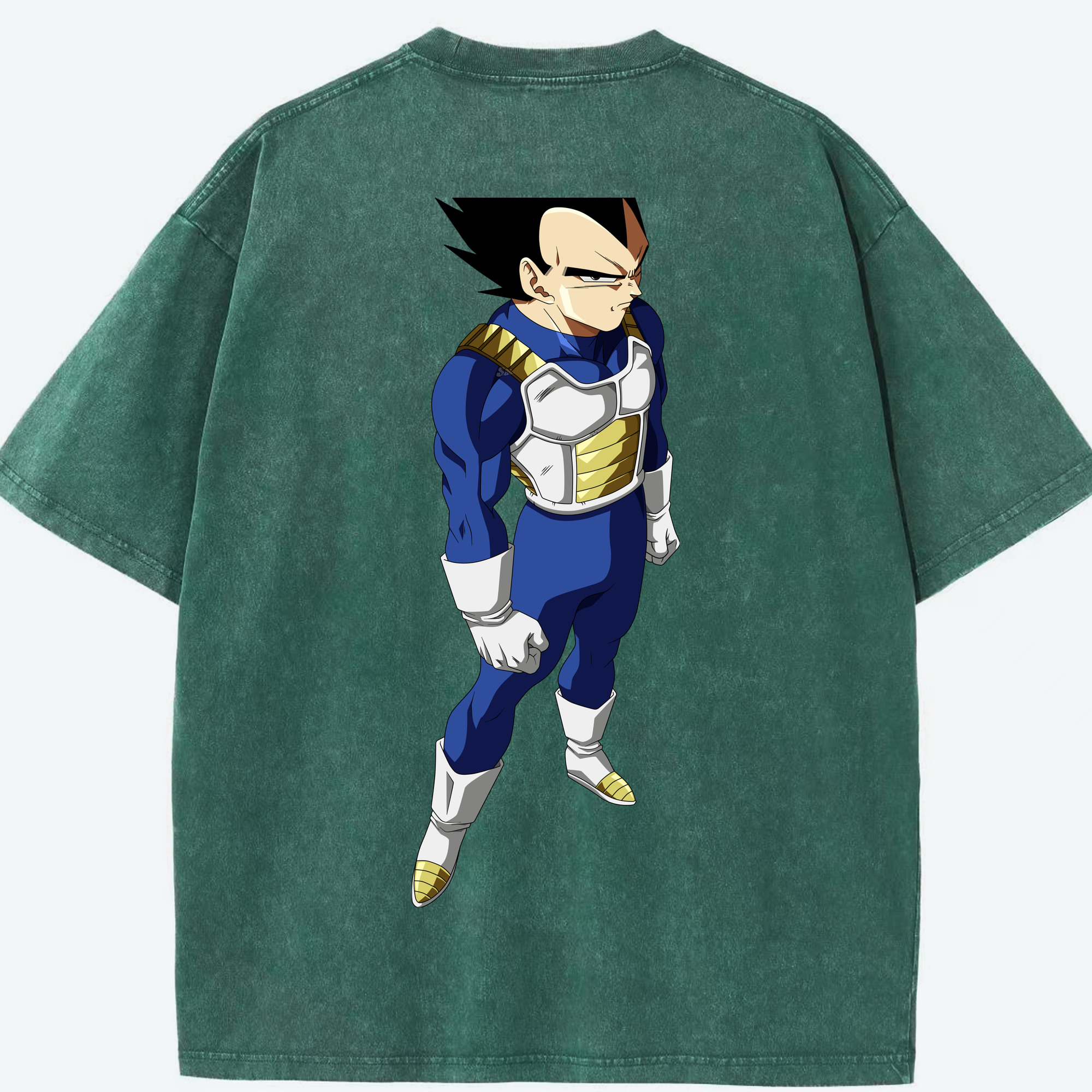 （画像用） ドラゴンボール ベジータ四世（Bejīta Yonsei）DRAGON BALL Vegeta IV 綿100% ヴィンテージ風 半袖Tシャツ（背面プリント）